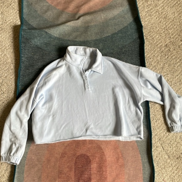 NWT Aerie Sky Blue Fleece Of Mine Sweater Medium - Picture 5 of 9